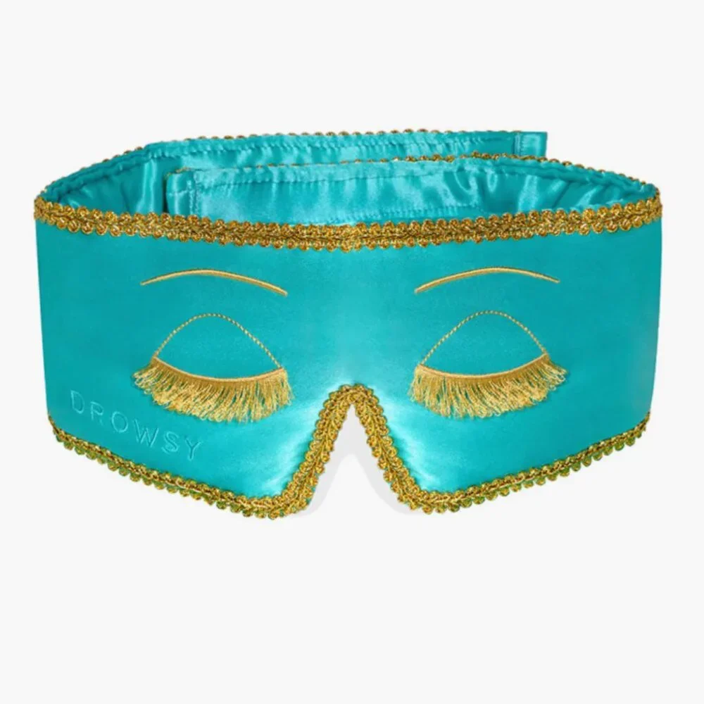 DROWSY Silk Sleep Mask - Eyelash-Protecting Contoured - Tiffany Blue - Picture 5 of 5
